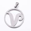 Non-Tarnish 304 Stainless Steel Pendants STAS-K162-075P-2