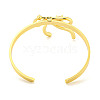 Bowknot Rack Plating Brass Pave Clear Cubic Zirconia Open Cuff Bangles for Women BJEW-P322-08G-3