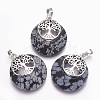 Natural Snowflake Obsidian Pendants G-F573-C09-1