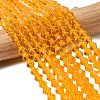 Orange Glass Bicone Beads Strands X-GLAA-S026-6mm-12-3