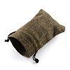 Polyester Imitation Burlap Packing Pouches Drawstring Bags ABAG-R005-14x10-05-2