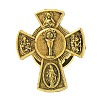 Cross Alloy Black Enamel Pins Brooches JEWB-M049-01AG-02-1