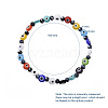Handmade Evil Eye Lampwork Flat Round Beads Stretch Bracelets BJEW-JB05005-5