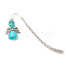 Skull with Wing Dyed Synthetic Turquoise Bookmarks AJEW-JK00180-04-1