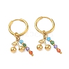 304 Stainless Steel & Rhinestone Hoop Dangle Earrings EJEW-T059-02-4
