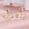 Heart Brass Micro Pave Clear Cubic Zirconia Hoop Earrings FS-WGD5D87-01-1