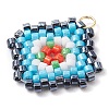 Seed Beads Beaded Charms PALLOY-MZ00324-04-3