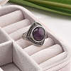 Natural Amethyst Adjustable Rings G-P560-03AS-07-3