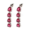 Rack Plating Platinum Tone Brass Cubic Zirconia Studs Earrings for Women EJEW-H310-01P-06-1