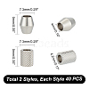 Unicraftale 80Pcs 2 Style 201 Stainless Steel European Beads STAS-UN0048-16-3