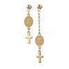 Brass Cable Chains Long Dangle Stud Earrings for Women EJEW-JE06224-2