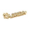 Beach Theme Rack Plating Brass Micro Pave Clear Cubic Zirconia Connector Charms KK-P261-07A-G-2