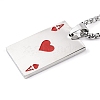 Poker 201 Stainless Steel Pendant Necklaces NJEW-F320-03P-01-1