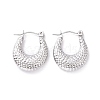 Non-Tarnish 304 Stainless Steel Chunky Crescent Moon Hoop Earrings for Women EJEW-G293-24P-1