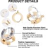 Unicraftale 12Pcs 3 Colors 304 Stainless Steel Huggie Hoop Earrings Findings STAS-UN0023-05-5