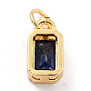 Real 18K Gold Plated Brass Inlaid Cubic Zirconia Charms ZIRC-L100-075G-05-4