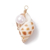 9Pcs Natural Shell Pendants PALLOY-JF03226-4