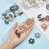 DICOSMETIC 16Pcs 4 Colors Flower Alloy Snap Lock Clasps with Plastic Imitation Pearl FIND-DC0004-70-3