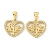 Brass Micro Pave Clear Cubic Zirconia Pendants ZIRC-P113-07D-G-1