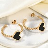 Vacuum Plating 304 Stainless Steel Heart Stud Earrings EJEW-R002-05G-1