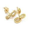Brass Micro Pave Cubic Zirconia Ear Studs EJEW-P261-22G-2