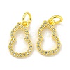 Brass Micro Pave Cubic Zirconia Pendants KK-L075-015G-1