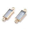 Brass Pave Glass Connector Charms KK-M102-50G-03-2