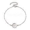 304 Stainless Steel Round Cabochon Setting Bracelets BJEW-JB11091-02-1