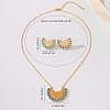 Synthetic Turquoise Stud Earrings & Pendant Necklaces Sets HX8665-2