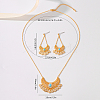 Brass Micro Pave Clear Cubic Zirconia Moon Pendant Necklaces & Stud Earrings Sets for Women TA3660-2