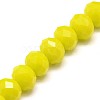 Opaque Solid Color Crystal Glass Rondelle Beads Strands X-EGLA-F047A-06-2