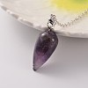 Teardrop Platinum Tone Brass Amethyst Dowsing Pendulums MAK-M015-03A-2