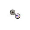 G23 Titanium Cubic Zirconia Flat Round 17 Gauge Threadless Labrets for Women Men WG1F07B-01-1