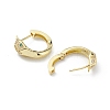 Snake Head Rack Plating Brass Cubic Zirconia Hoop Earrings for Women EJEW-K245-21G-2