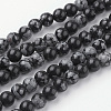 Natural Snowflake Obsidian Bead Strands G-G735-72-6mm-1