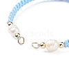Half Finished Polyester Braided Pearl Bracelet AJEW-JB01128-03-3