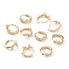 Brass Micro Pave Clear Cubic Zirconia Huggie Hoop Earrings EJEW-H109-07G-2