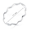 Rhodium Plated 925 Sterling Silver Minimalist Wave Finger Ring for Women JR873A-3