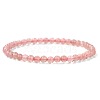 4mm Round Natural Strawberry Quartz Beads Bracelet for Men KG3069-39-1