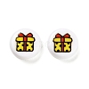 Christmas Theme Printed Opauqe Acrylic Beads OACR-R004-01F-2