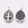 Natural Lava Rock Pendant G-K286-01P-2