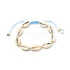 Natural Cowrie Shell Braided Bead Anklets for Girl Women AJEW-AN00453-01-1