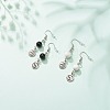 2Pair 2 Style Natural Mashan Jade with Yin Yang Long Dangle Earrings EJEW-JE04962-04-3