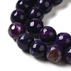 Dyed & Heated Natural Banded Agate Beads Strands G-P539-F01-01-4