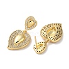 Brass Pave Clear Cubic Zirconia Stud Earrings EJEW-M258-15G-2
