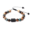 Natural Mixed Gemstone Braided Bead Bracelets PW-WG96204-18-1