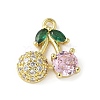 Brass Micro Pave Cubic Zirconia Pendants KK-P290-02B-G-1