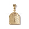 Brass Micro Pave Clear Cubic Zirconia Pendants KK-G439-15G-2