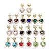 Heart Light Gold Brass Micro Pave Cubic Zirconia Stud Earrings EJEW-Q800-50KCG-1