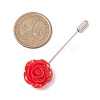 Resin Glitter Flower Brass Stick Lapel Pins JEWB-BR00170-01-3